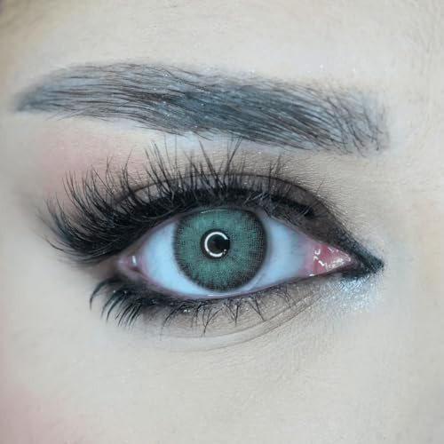 Venus® Grüne Kontaktlinsen Ohne Stärke - 0.00 Dioptrien - Weiche Jahreslinsen Green Contact Lenses für Damen & Brillenträger - 1 Paar - 14 mm - Grün