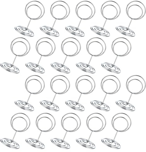 WLLHYF 20 Stück Tischkartenhalter Fotohalter Mini Metall Tischnummernhalter Kartenhalter Tischkartenclips Postkartenhalter Menükartenhalter für Hochzeiten Partys Restaurants Bankette
