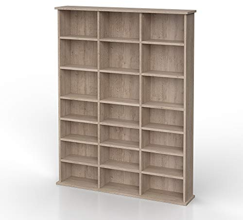 Vicco Cd-Regal Jukebox, Sonoma, 105.4 x 136 cm | für stehende oder wandmontierte Nutzung geeignet