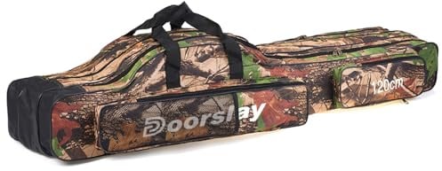 doorslay 3-lagige Angeltasche, Tragbar Angeltasche Rutentasch, Faltbar Angelrutentaschen, Rutentasche Rod Case für Angelruten, Angelgerät Reise-Aufbewahrungstasche, 120/150 cm(optional)