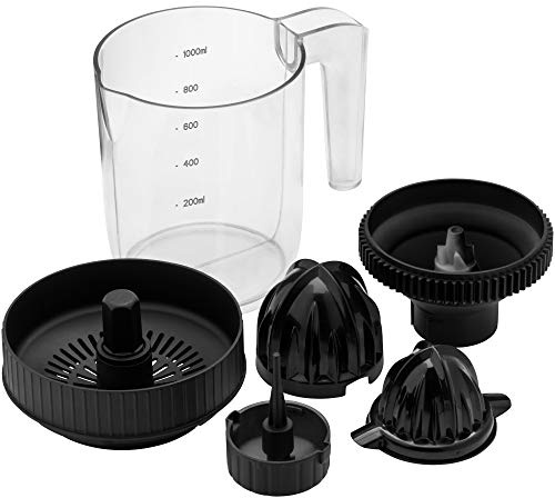 WMF Kult X Spiralschneider Zubehör, Zitruspresse elektrisch für Spiralschneider, Orangenpresse, Zitronenpresse elektrisch, 2 Presskegel mit 1l Krug