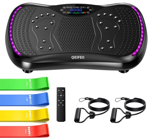 Vibrationsplatte, 3D Vibrationsplatten zur Gewichtsabnahme und Lymphdrainage, 200 Einstellbare Geschwindigkeiten, Maximales Gewicht 181 KG Ganzkörpertrainings Plattform für Heimfitness (pink)