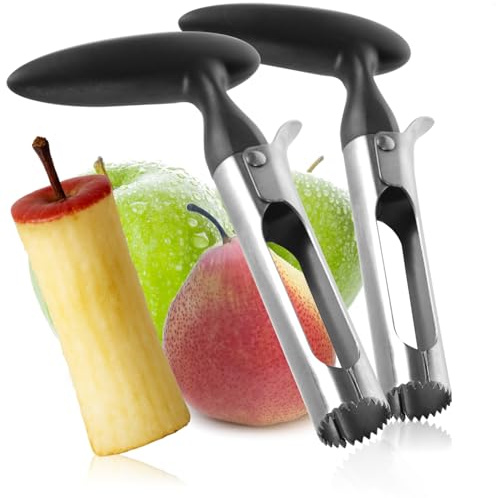 COM-FOUR® 2x Apfelausstecher aus rostfreiem Edelstahl 430 | praktischer Kernausstecher - Apfelentkernen