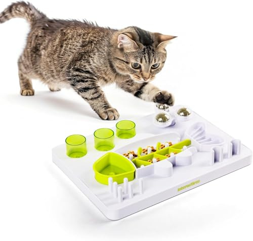 ALL FOR PAWS Interactives Katzen-Futterstation Puzzle, Interaktives Intelligenzspielzeug für Katzen, Interaktives Spielzeug für Katzen