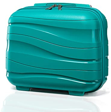 KONO Kosmetikkoffer Hartschale Klein Beautycase Damen Handgepäck, Polypropylen, 35.5x29.5x18.5cm (Grün)