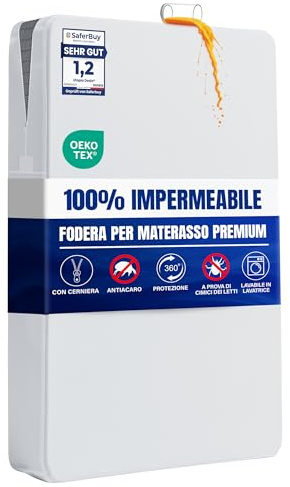 Utopia Bedding Matratzenbezug 90 x 200 x 20 cm Wasserdichter mit Reißverschluss, Oeko-TEX Zertifiziert, Matratzenschoner