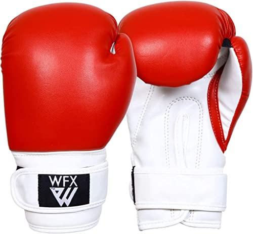 Kinder-Boxhandschuhe für Kampfsport, Sparring, Junior-Handschuhe, strapazierfähiges Leder, MMA-Training, Boxsack, Muay Thai, Kickboxen, Jungen und Mädchen (Rot, 6 OZ)