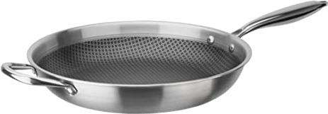 GSW 868532 Inoxxa Black, Bratpfanne mit Gegengriff und Wabenstruktur - ⌀32 cm