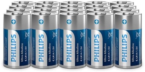 Philips Ultra C Alkali-Batterien, LR14 - Für Taschenlampen und Spielzeug, 20 Stück