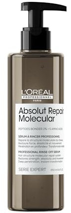 L'Oréal Professionnel Serum für strukturgeschädigtes Haar, Zur molekularen Tiefenreparatur, Mit 2% Peptidbondern und 5 Aminosäuren, Serie Expert, Absolut Repair Molecular Rinse-Off Serum, 250 ml