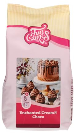 FunCakes Mix für Enchanted Cream® Choco: Einfach zu verwendende, sehr leichte und flauschige Schokoladencreme, perfekt zum Füllen und Abdecken von Kuchen oder als Belag für Cupcakes. 450 g.