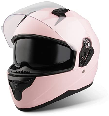 VINZ Kennet Integralhelm mit Sonnenblende | ECE 22.06 & PINLOCK vorbereitet | Motorradhelm für Herren & Damen | Mopedhelm / Vollvisierhelm | Fullface Helm Roller | Größe XS–XXL