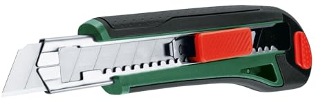 Bosch Cutter-Messer (extra scharfes Messer mit 18mm Abbrechklingen; SK5-Stahl; ergonomischer Softgrip; Auto-Lock Klingenarretierung, automatischer Klingennachschub)