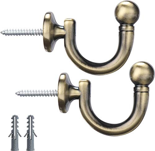 Vorhang Holdback Vorhang Raffhalter Rundkopf Vorhang Haken, Wandhalterung Raffhalter Quaste Halter, Fenster Vorhang Raffhalter Kleidung Mantel Hut Handtuchhalter, 2er-Set, Bronze