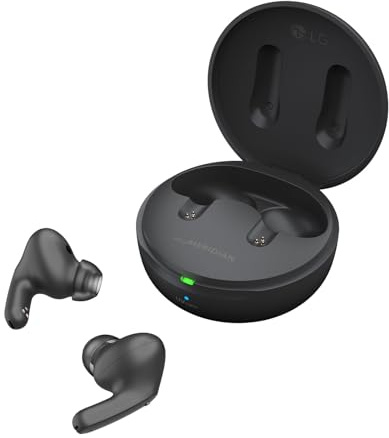 LG Tone Free DFP9 In-Ear Bluetooth Kopfhörer mit Dolby Atmos-Sound, Meridian-Technologie, ANC (Active Noise Cancellation), UVnano & IPX4-Spritzwasserschutz - Schwarz
