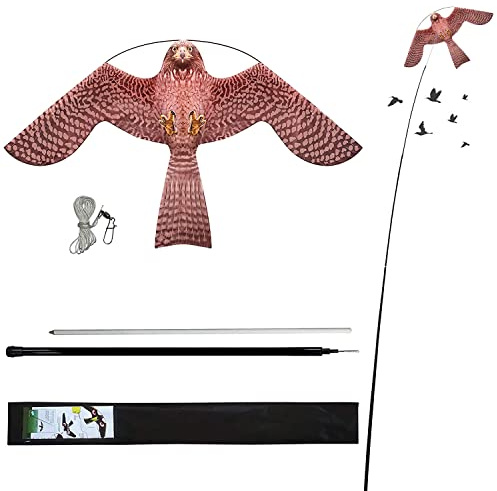 Laptony Vogelschreck Drachen Ersatzvogel Vogelscheuche Mit 4m Stab