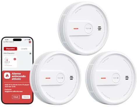 X-Sense Smart WLAN-Rauchmelder mit Nachtmodus, XS0E-iR, 3 Stück | EN 14604 zertifiziert; 10 Jahre Produktlebensdauer; App-Benachrichtigungen; austauschbare Batterie