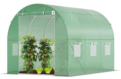 VOUNOT® Gewächshaus Foliengewächshaus Winterfest Tomatenhaus Folientunnel, 3x2x2m 6m²