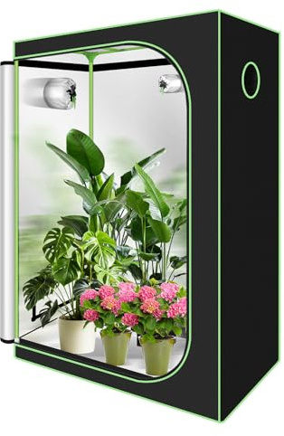 Vigevee Grow Tent Growzelt 120x60x180cm, Lichtdicht und Wasserdicht Growschrank mit Beobachtungsfenster, Luftig Gewächshaus Growroom für Homegrowing, Indoor-Anbau