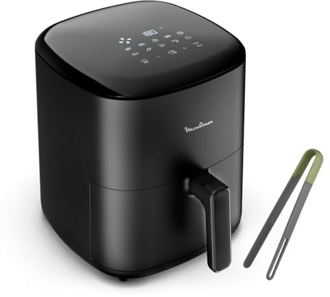 Moulinex Easy Fry Max EZ245820ES Luftfritteuse, 1500 W, Energieeinsparung bis zu 70%, intuitives Bedienfeld, 10 automatische Programme, für 6 Personen, inklusive Siebzange, Schwarz