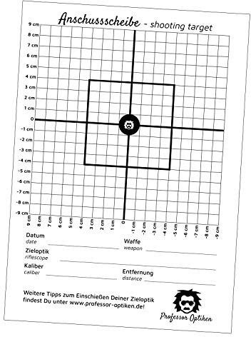 Professor Optiken 2er-Set Anschussscheibe/Zielscheibe - 2 x 10er-Pack zum Einschießen & Kontrollschießen BZW. zum Überprüfung der Treffpunktlage - ideal für Jäger und Sportschützen
