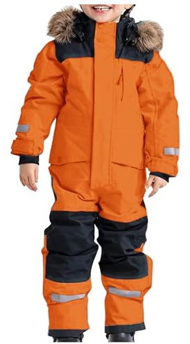 Generisch Schneeanzug Kinder Skianzug mit Kapuze Reißverschluss Overall Winter Reflektierenden Winteranzug Winddichte wasserdichte Schneeoverall Dickere Skioverall 110 104 92