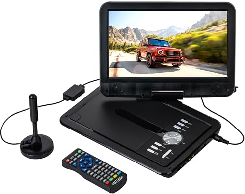 Reflexion DVD1025 Tragbarer Portabler DVD-Player & DVB-T2 HD Tuner (TV), 10.1” (25,60 cm) TFT/LCD-Bildschirm, integrierter Akku, 12V Auto Adpater, PVR-Aufzeichnung