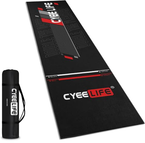 Cyeelife Carpet Mat 297 X 66cm, Mit Rutschfester Unterseite aus Gummi,Professionelle Dartmatte zum Schutz des Bodens und der Dartpfeile (Schwarz)