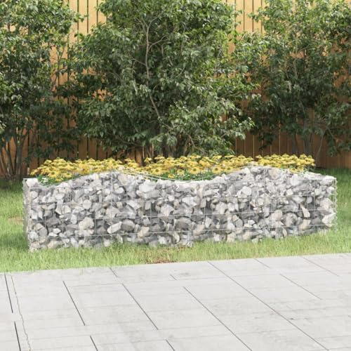 Festnight Gabionen Hochbeet Metall 200x50x50 cm Gabionenkorb Steingabione Hochbeete für Garten Balkon Blumenkübel Pflanzkorb Steinkorb Ziergabione Pflanzkasten Pflanzkübel Blumenkasten