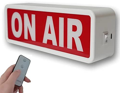 ON AIR beleuchtetes Broadcast-Warnschild für Studio/Zuhause/Firma. Einfacher Ein-/Aus-Schalter. weiß