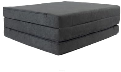 FORTISLINE Klappmatratze 195x60x9 cm, 3-teilige Faltmatratze H2, Gästematratze und Reisematratze mit waschbarem Bezug, Schaumstoff, Oeko-TEX, hergestellt in der EU