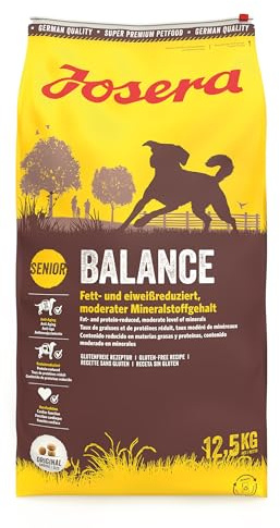 JOSERA Balance (1 x 12,5 kg) | Senior | Premium Trockenfutter für ausgewachsene ältere Hunde | Geflügel & Reis | fett- und eiweißreduziert speziell für Senioren | weizenfrei | Hundefutter | 1er Pack
