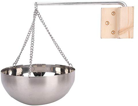 20cm Edelstahl Sauna Aromaschale mit Schwenkarm | Duftöl gleichmäßig verdunsten, Schwenkarm flexibel, für Infrarotsauna, Salzkristalle und Steine
