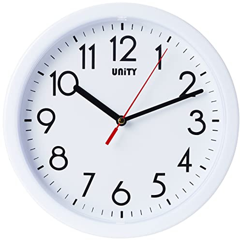 Unity Wanduhr, Hastings, Silent Sweep, Modern, Weiß, 22 cm