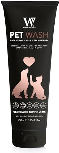 Watermans Luxus-Shampoo für Haustiere, 250 ml, für Hunde, Katzen, Pferde, Anti-Fell-Technologie, pH-ausgleichend, sofort einsatzbereit.
