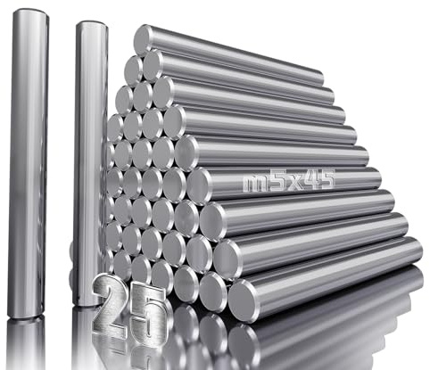 mawmuaw 25 Stück Regalbodenträger 5mm Bodenträger für Einlegeböden 5x45 mm | Regalstifte, Metallstift 5mm, Regalboden Stifte, Zylinderstifte, für Stifte, Möbelstifte, Schränke, Fachbodenträger