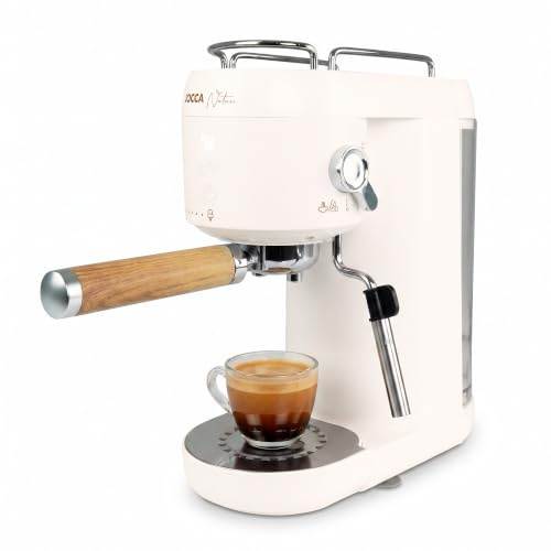 Jocca - Espressomaschine 20 bar mit Dampfgarer, 1400 W, Tank 1 l, beleuchtete Touch-Tasten, Tassenwärmer und Thermoblock für schnelles Aufheizen