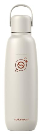 sodastream 0,9L Fizz&go COOL Edelstahlflasche - Kompatibel mit DUO, E-DUO, TERRA, ENSO, ART, GAIA Wassersprudler, doppelwandige isoliert, hält bis zu 12H warm & kalt, Farbe: Sand, 1er-Pack