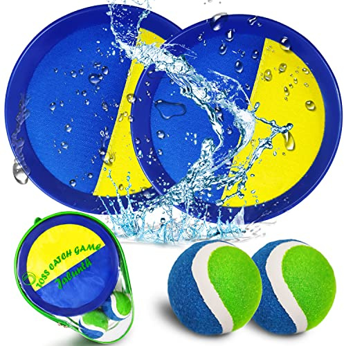 Jalunth Klettballspiel Strandspielzeug Strandspiele Wurfspiel Wasserdicht | Klettball Kinder Erwachsene Outdoor Garten Draußen Strand Spielzeug Spiele 3 4 5 6 7 8 9 Jahre Mädchen Junge Ostern Geschenke