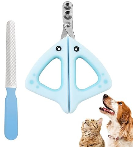 Profi Krallenschere für Hunde und Katzen mit Nagelfeile, Sicherheits Edelstahl Krallenzange mit 2mm & 3mm Loch, Krallenschere Katzen Schere für Anfänger Toll Geeignet für Hunde Katzen Kaninchen