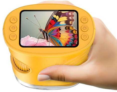 4K-Kindermikroskope, tragbares Mini-Taschenmikroskop mit 1000-facher Vergrößerung, Spielzeug für Kinder im Alter von 4–6, 8–12 Jahren, Studenten, Jungen und Mädchen