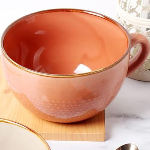 Disoza Groß Tasse Jumbotassen Keramik 700ml Kaffeetasse Groß Suppentassen mit Henkel XXL Kaffee Tee Tasse Müsli Suppen Kaffeebecher Schale Schüssel Porzellan Kaffee Tasse Suppenschüssel mit Griff
