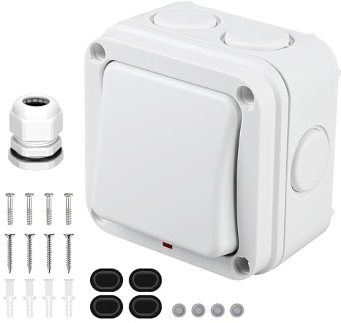 Universalschalter, wetterfest, wasserdicht, wasserdichter Schalter, Lichtschalter, Doppelschalter, IP66 wasserdichter Schalter, Einzelschalter,