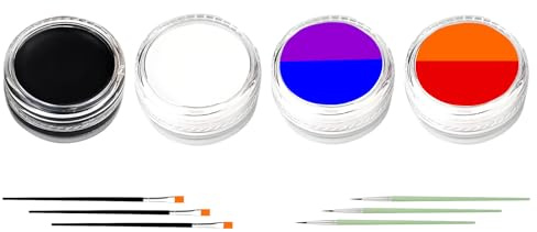 6 Farben Halloween Schminke Set, Mehrfarbiges Kunst Bodypainting Farben mit 6 Pinseln Halloween Make Up für Erwachsene Halloween Bühne Theater Cosplay Kostümparty Face Paint