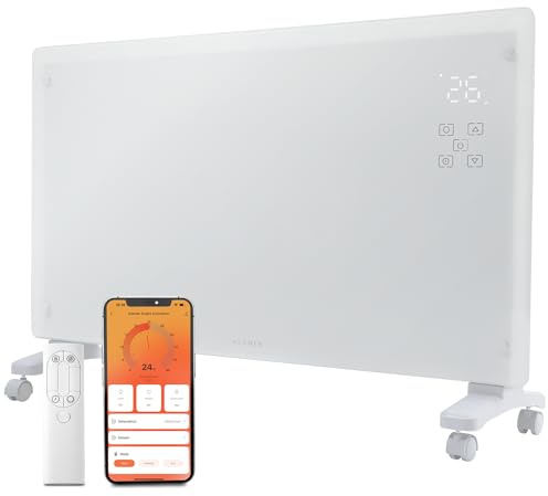 KLAMER Konvektor Pro 2500 W WLAN Heizgerät – Smart Konvektor mit App- & Timersteuerung, ECO- & Frostschutzmodus, LED-Display, Überhitzungsschutz, für Wohn- & Schlafräume, Wand- oder Standmontage
