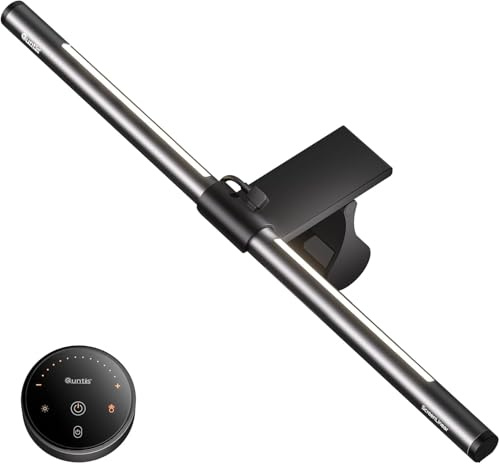 Quntis Curved Monitor Lampe mit Hintergrundbeleuchtung Fernbedienung, 40cm Monitor Light Bar zum Augenschutz, USB Bildschirmlampe PC Bürolampe dimmbar, LED Schreibtischlampe für Home Office Computer