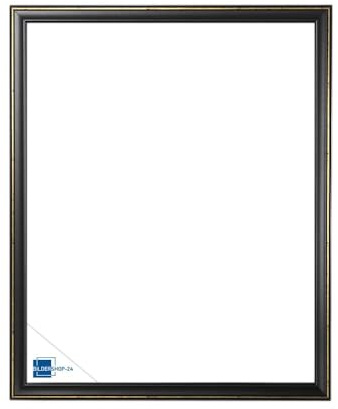 Bildershop-24 Leerrahmen (ohne Rückwand und Glas) Barockrahmen Kalypso 30 X 40 cm Schwarz Goldglanz Antik Farbe und Größe wählbar