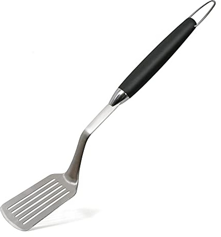 wenco Grillwender mit integrierter Schneide, 51 cm, Edelstahl/Kunststoff, Hitzebeständig, ergonomischer Griff, Pfannenwender mit Aufhängung und Griffmulden, Silber