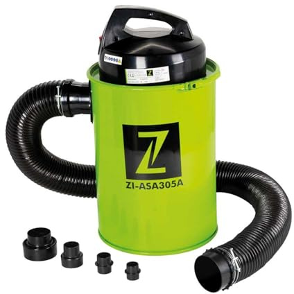 Zipper Absaugtonne 50L Absauganlage ZI-ASA305A inkl. Filterpatrone Adapterset 4-teilig mit Papierfilter - grün