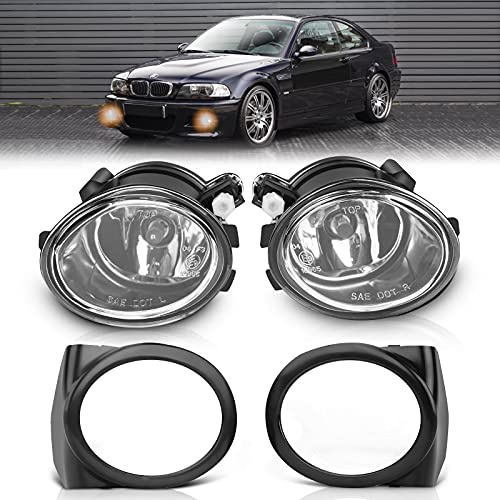 TangMiGe Nebelscheinwerfer für BMW (E46 E39 M-Tech Stoßstange M Sport Paket) 3er 5er M3 M5, 09/2000-12/2007, (HB SDN WGN CPE CONV), HB4, 1 Paar, Klar Objektiv